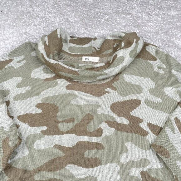 Anthropologie OVLA Camo Cowl Neck Tunic  Sweatshirt - Picture 7 of 7